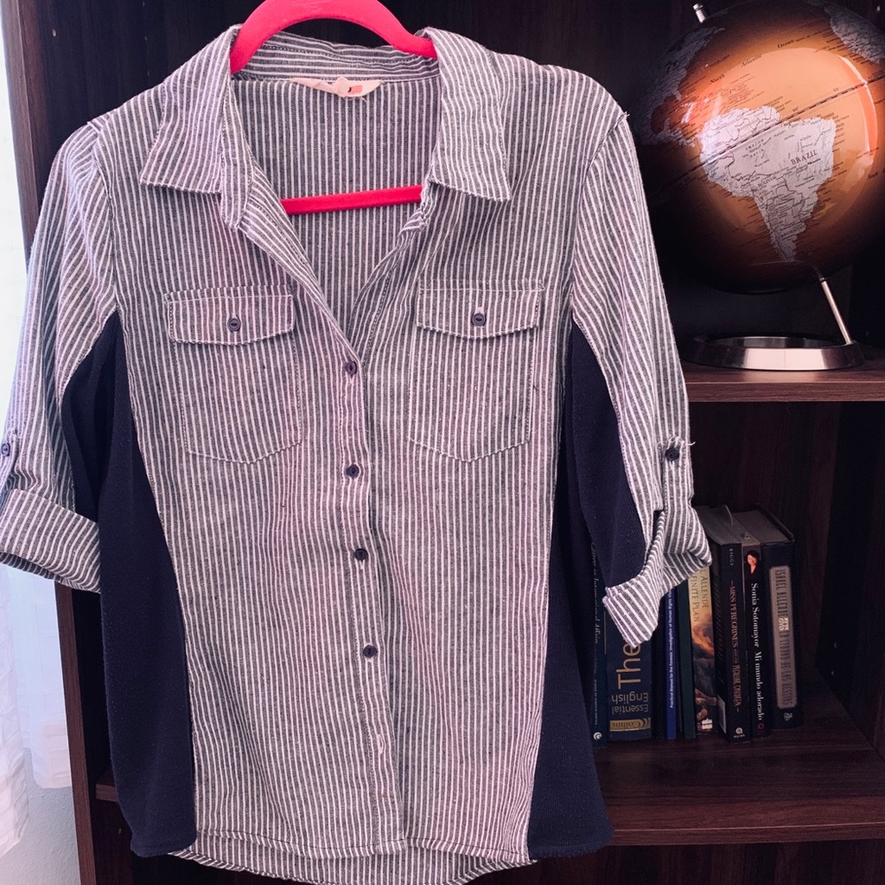 Navy stripes blouse